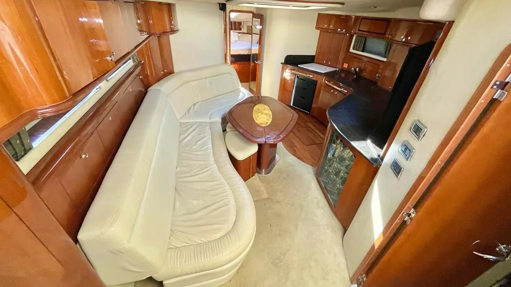 Tritón interior salon, seating and galley