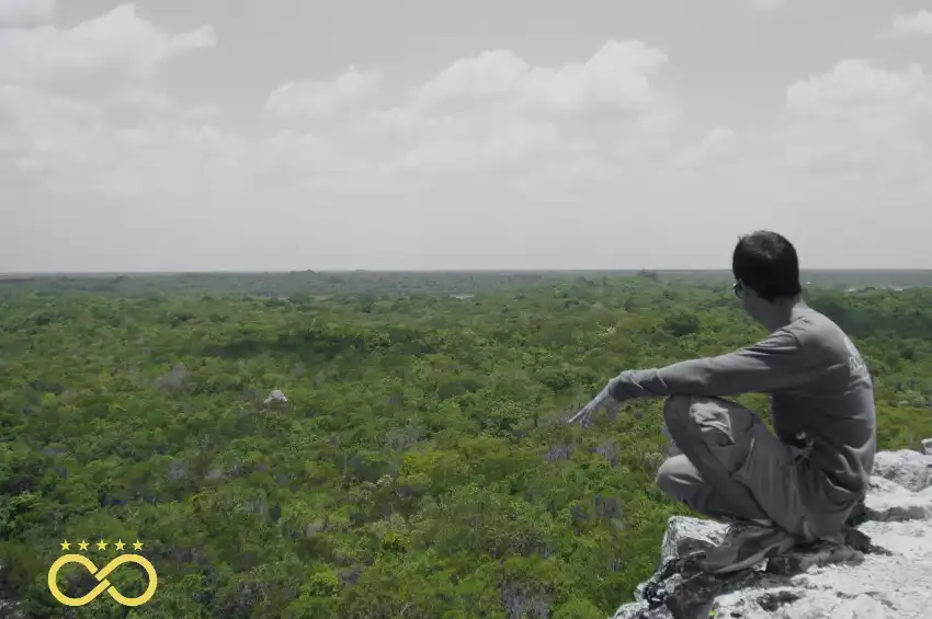 View over the jungle from the ancient Maya site of Cobá.