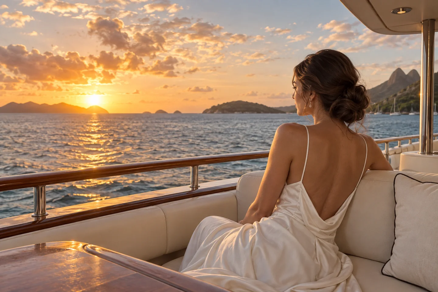Sunset on the water, visual concept.