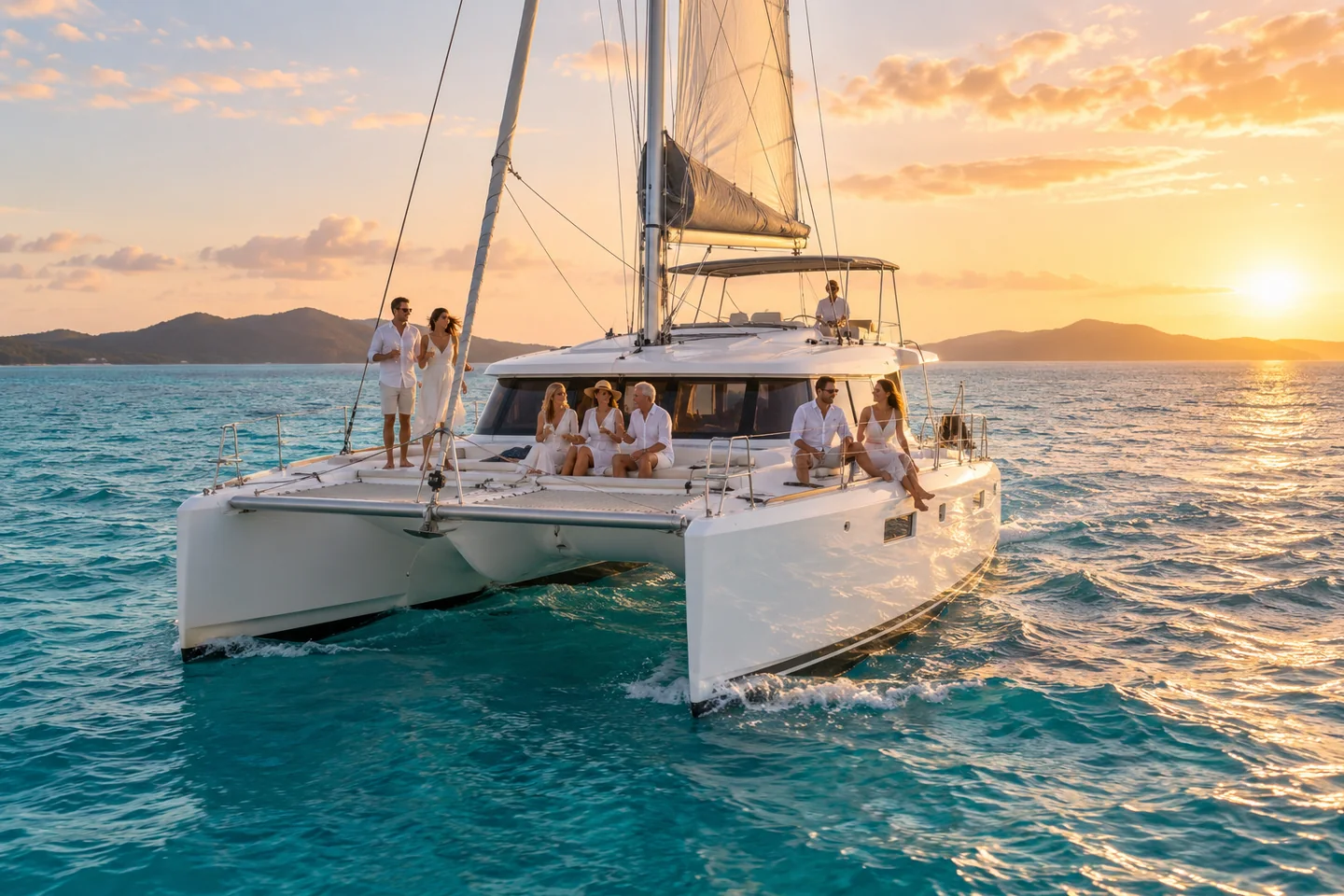 Sunset catamaran · visual concept