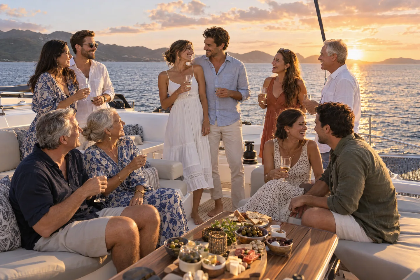Fictional couple and family gathering in the example guest page.