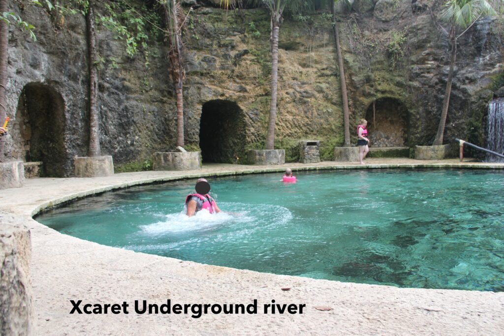Local expert sharing insights about cenotes and underground rivers